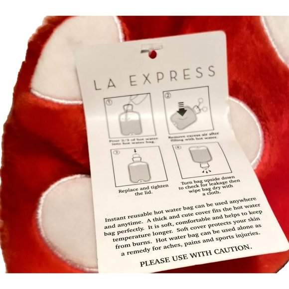 Mushroom Hot Water Bottle Cute Soft Fuzzy Plush Warm Water Bag Heat Relief New - Picture 7 of 10